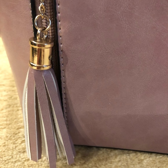 Mauve Crossbody Bag Tassel Accent - Picture 4 of 13